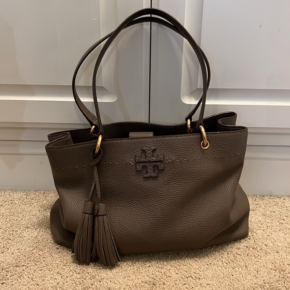 Tory Burch Mcgraw Triple Compartment Leather Bag - Picture 2 of 11